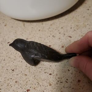 Vintage Cast Iron Black Bird Figurine